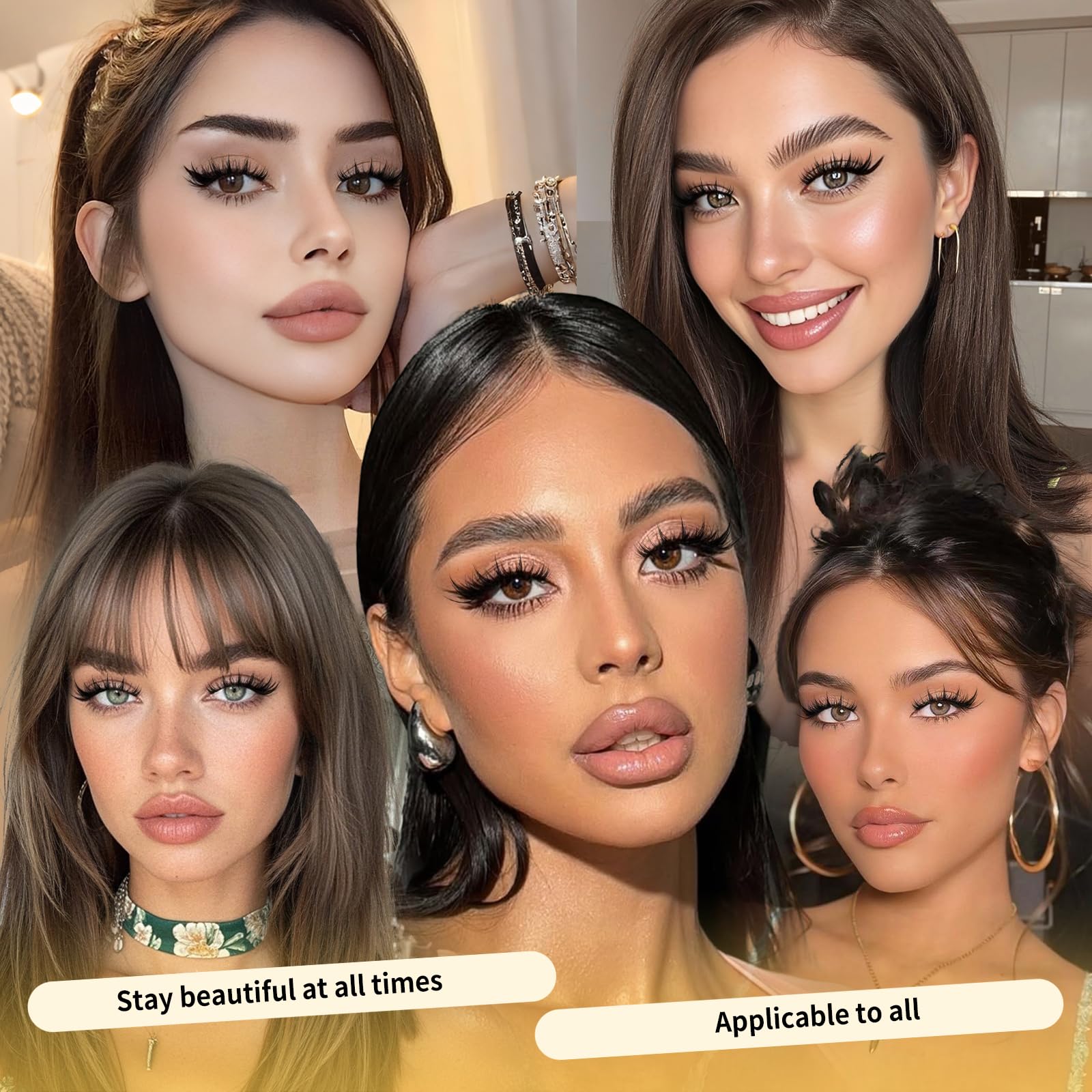Mixed 10–18mm lengths to create cat-eye, doll-eye, or natural styles.