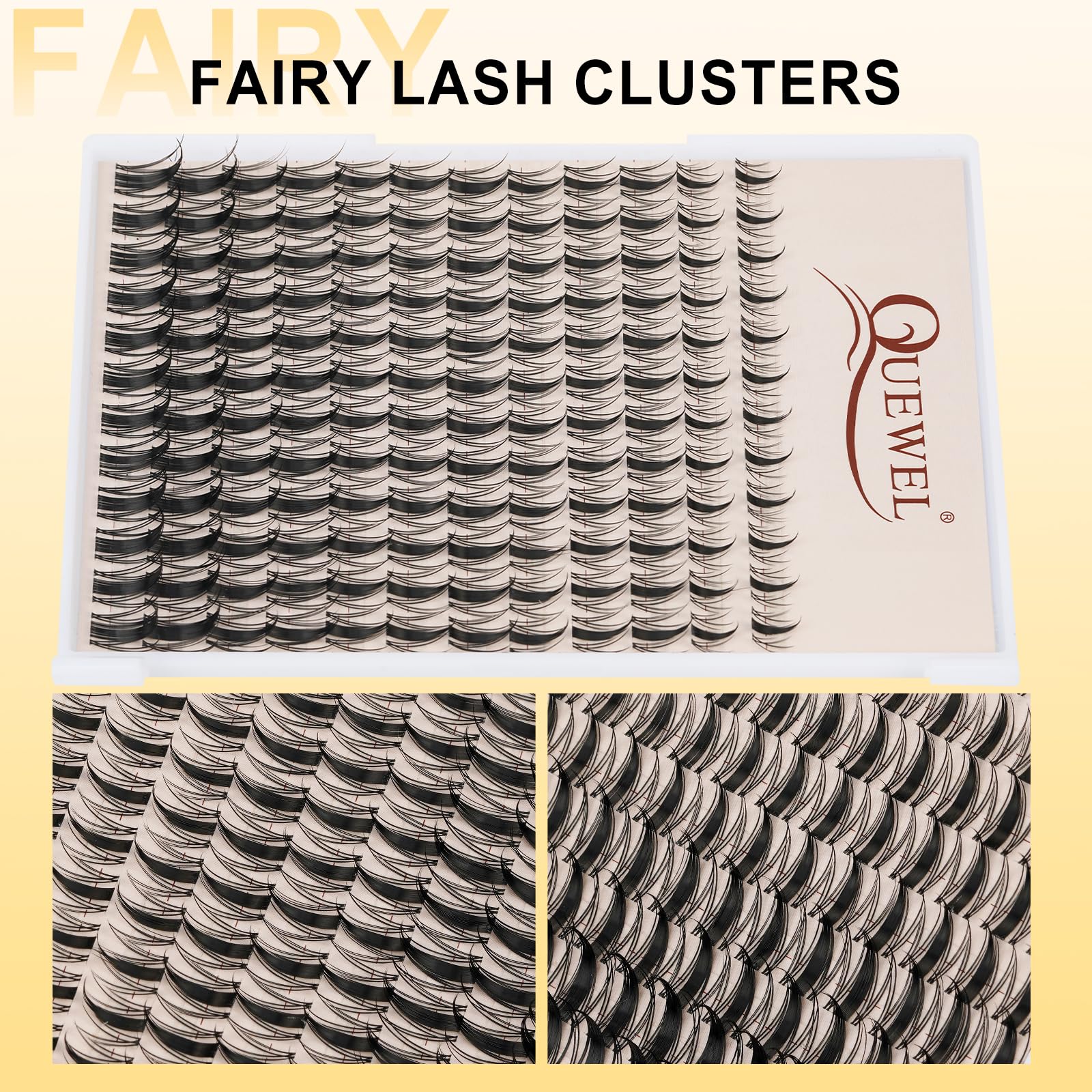 Handmade, soft synthetic lash clusters for lightweight comfort.