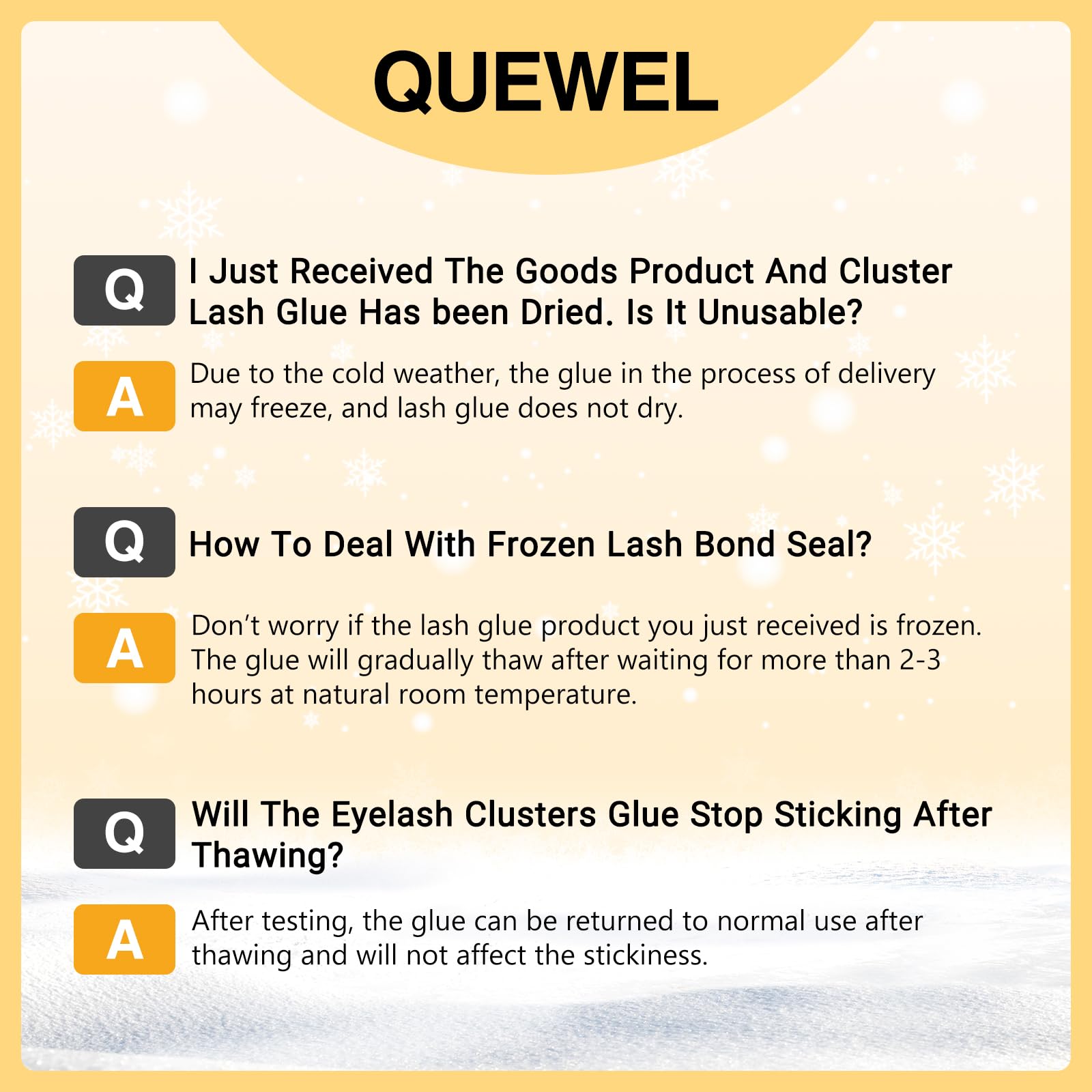 QUEWEL lash glue removal with gel shows residue-free cleanup