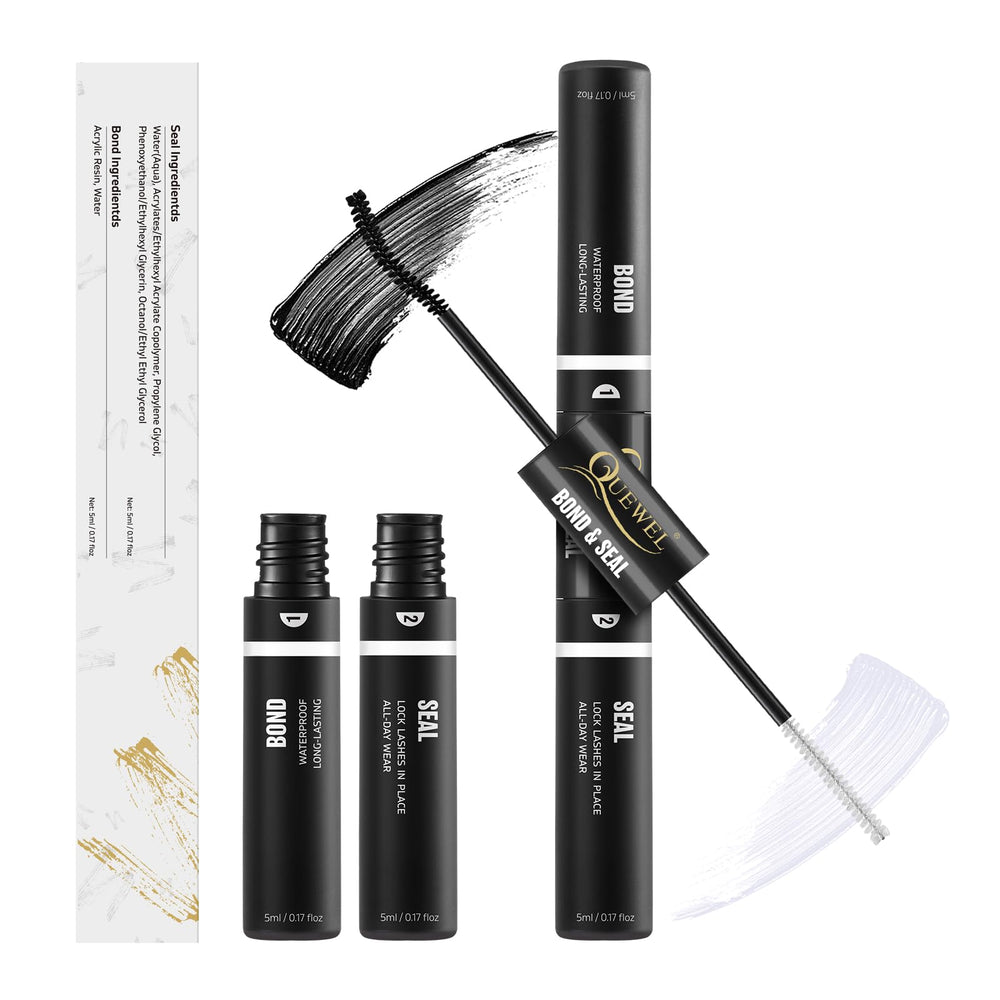 QUEWEL Lash Clusters Bond & Seal 2-in-1 tube for quick application