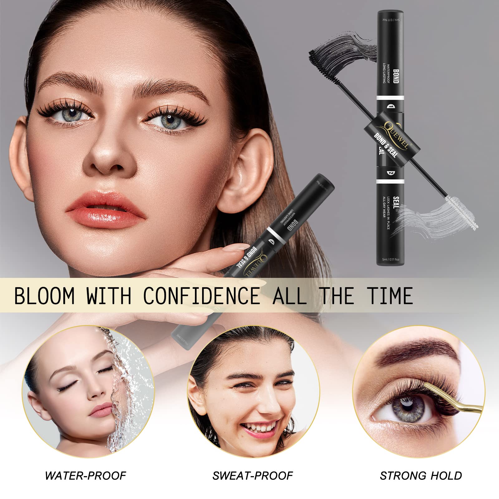 QUEWEL Lash glue compact bottle for on-the-go use