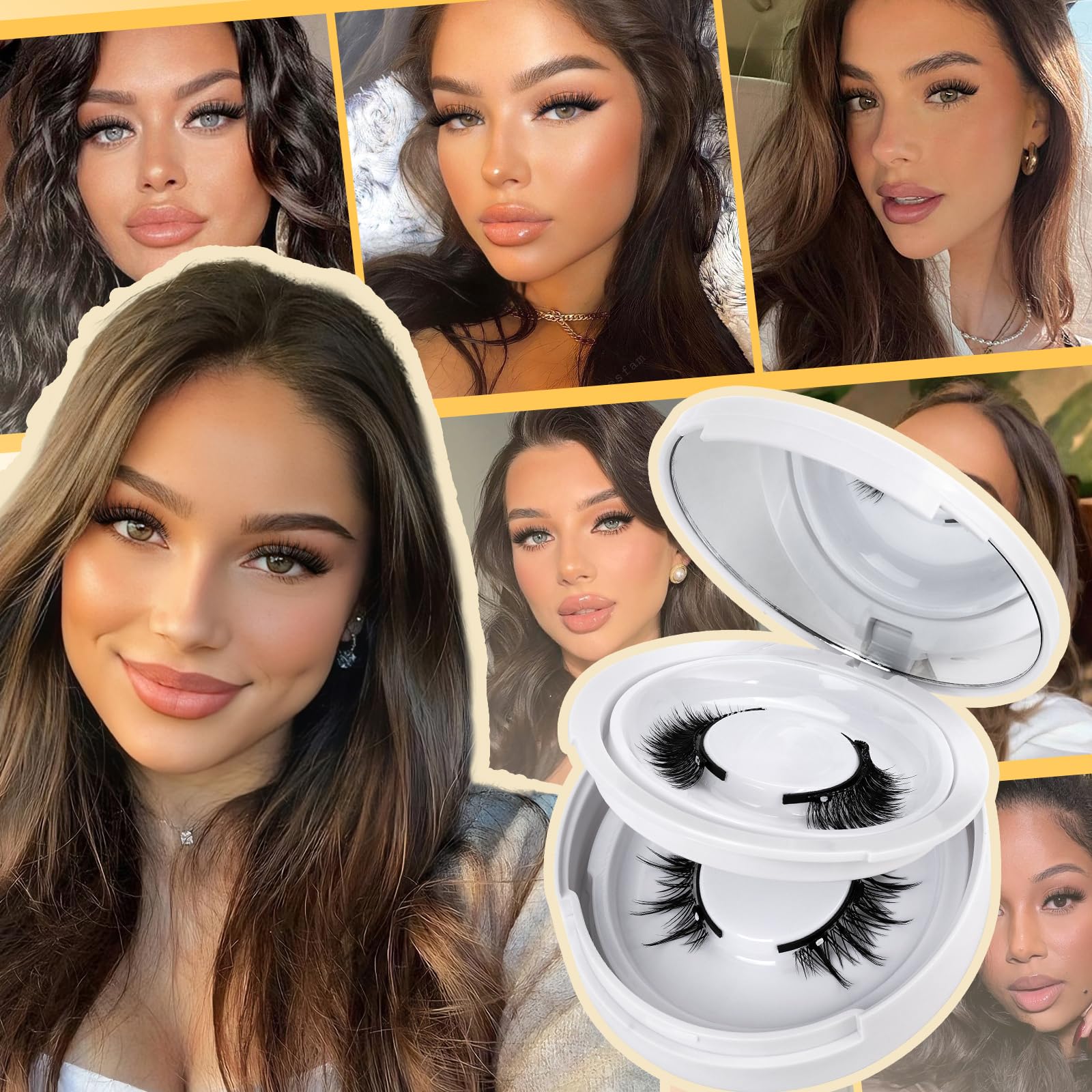 QUEWEL pair on model eye, thick and fluffy yet natural look.