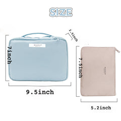 Queboom makeup bag interior waterproof lining protects cosmetics during travel.