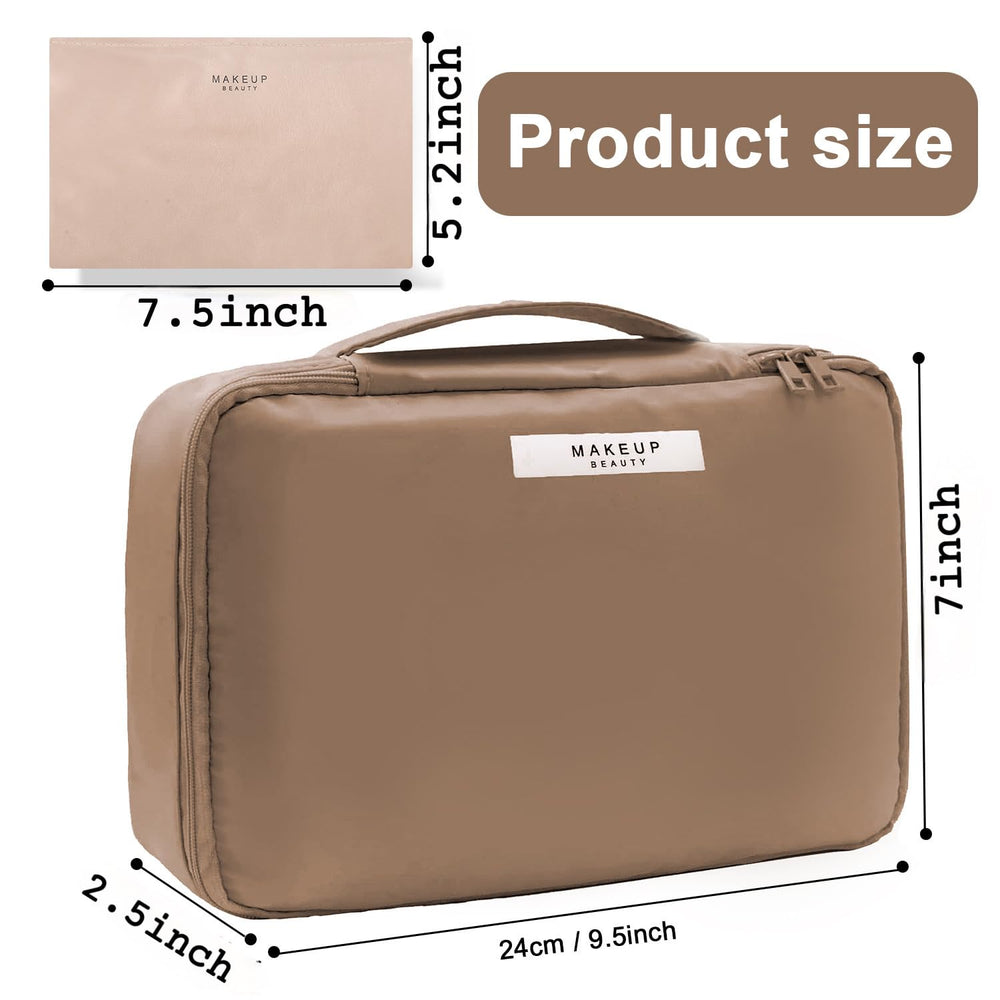 Queboom travel makeup bag inner compartment stores essentials neatly