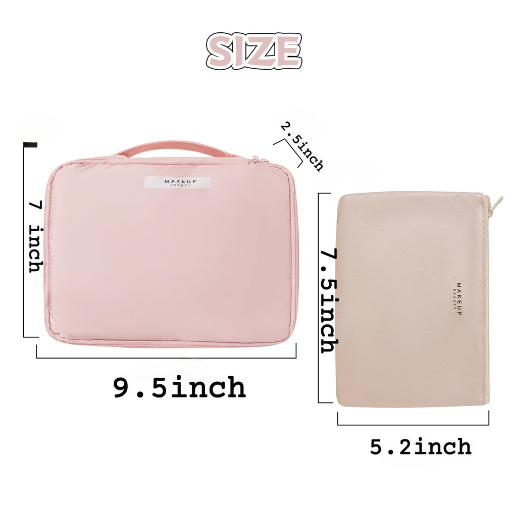 Queboom pink interior view with detachable small bag for accessories
