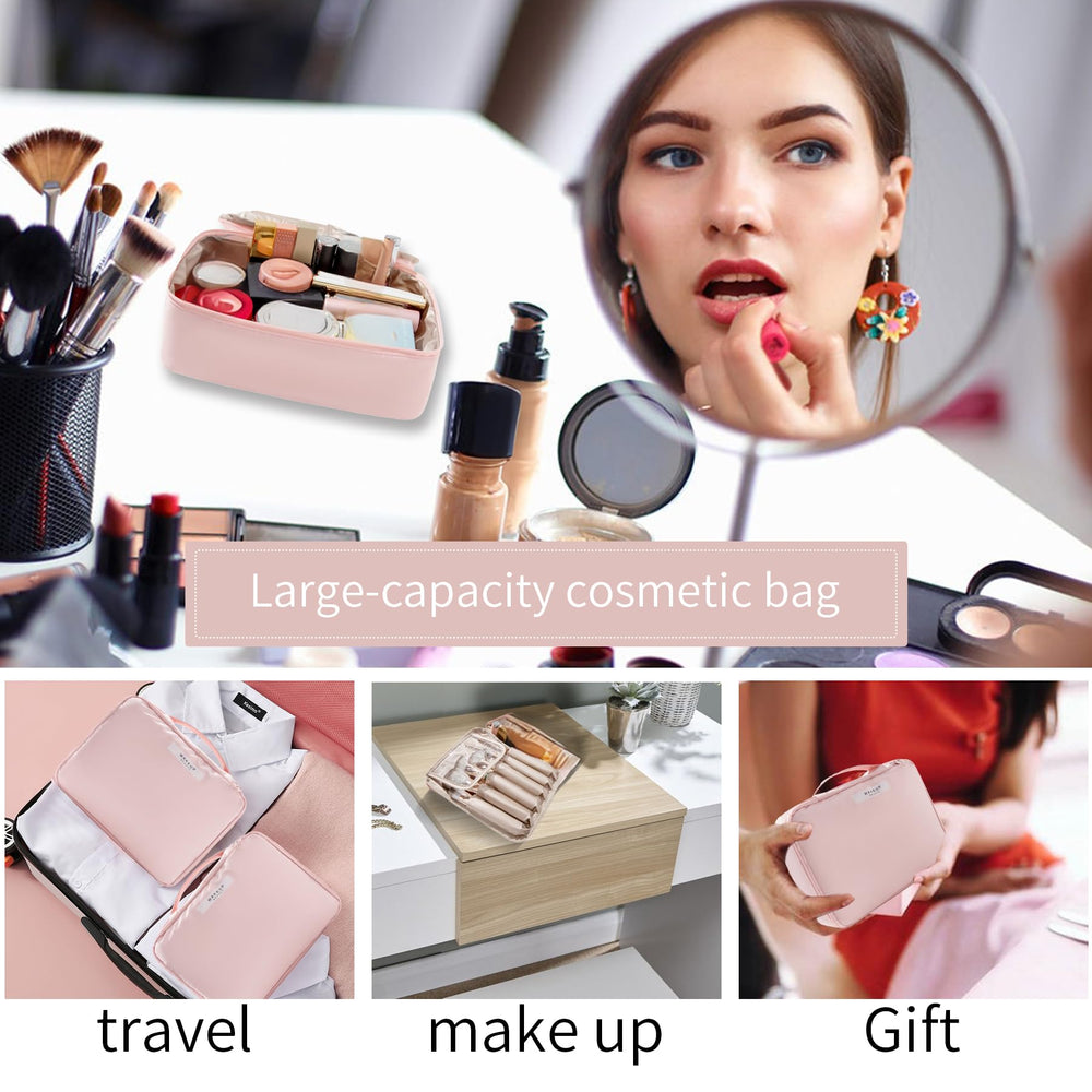 Queboom pink case with waterproof exterior protecting contents