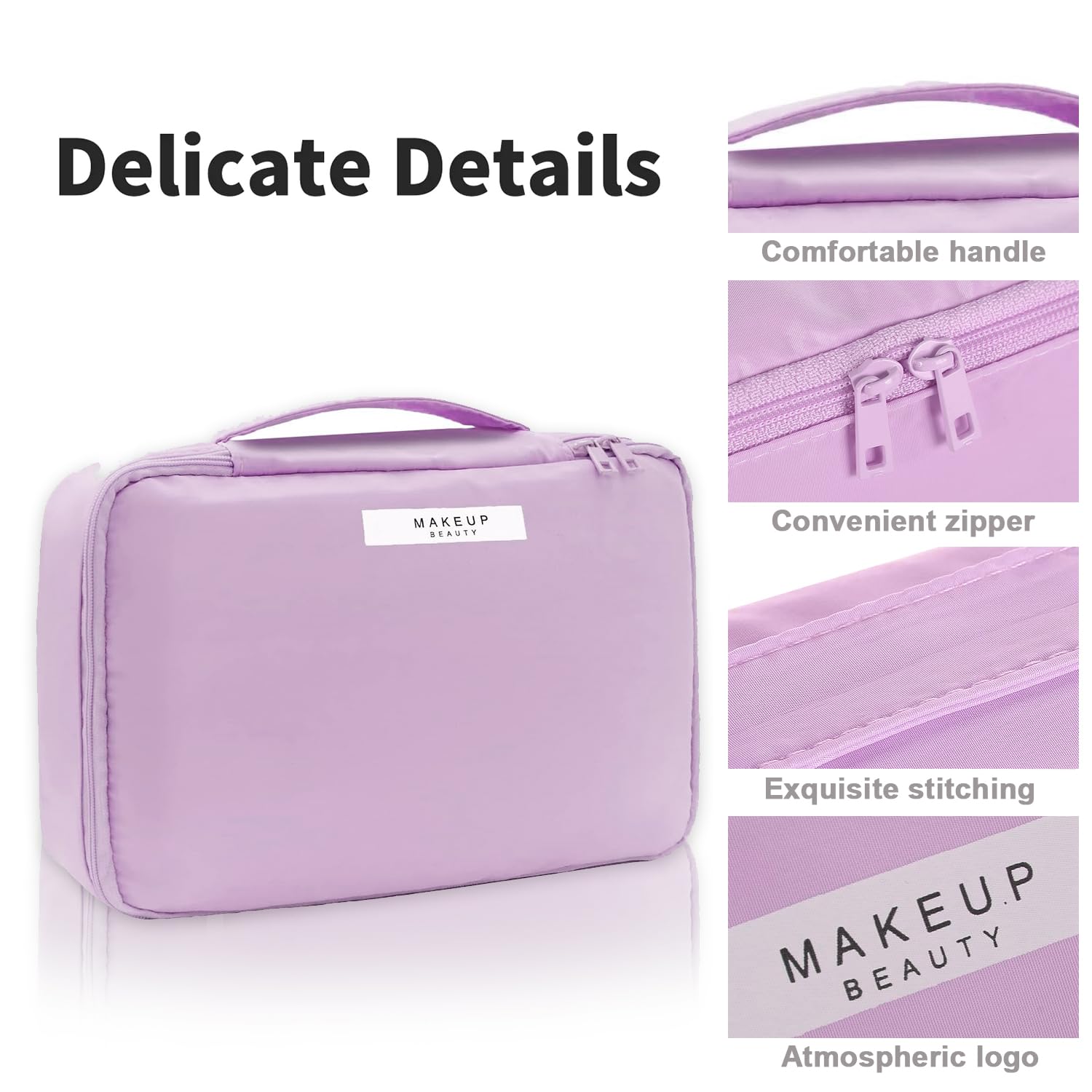 Purple Queboom bag with a dedicated brush section for tools