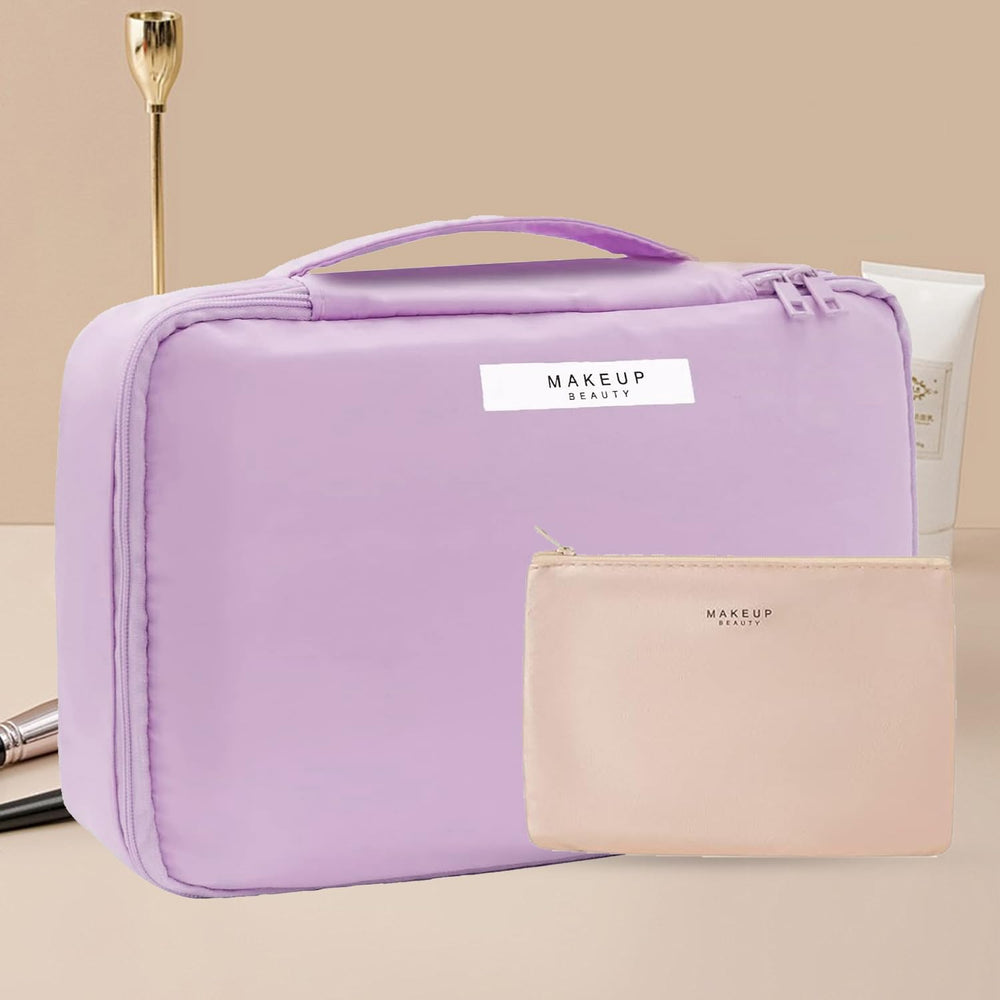 Waterproof exterior and soft sponge lining protect makeup in Queboom bag
