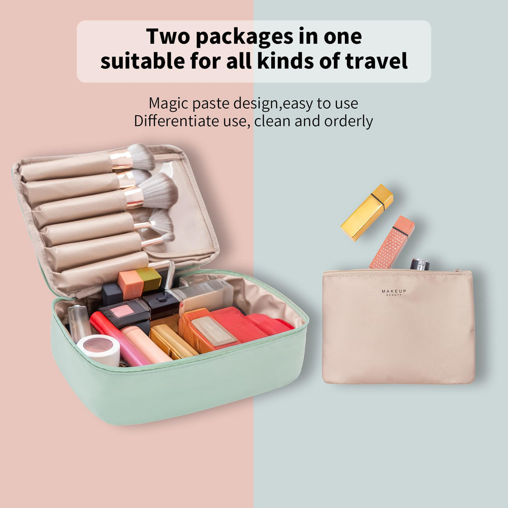 Queboom travel bag with three compartments for easy access and separation.