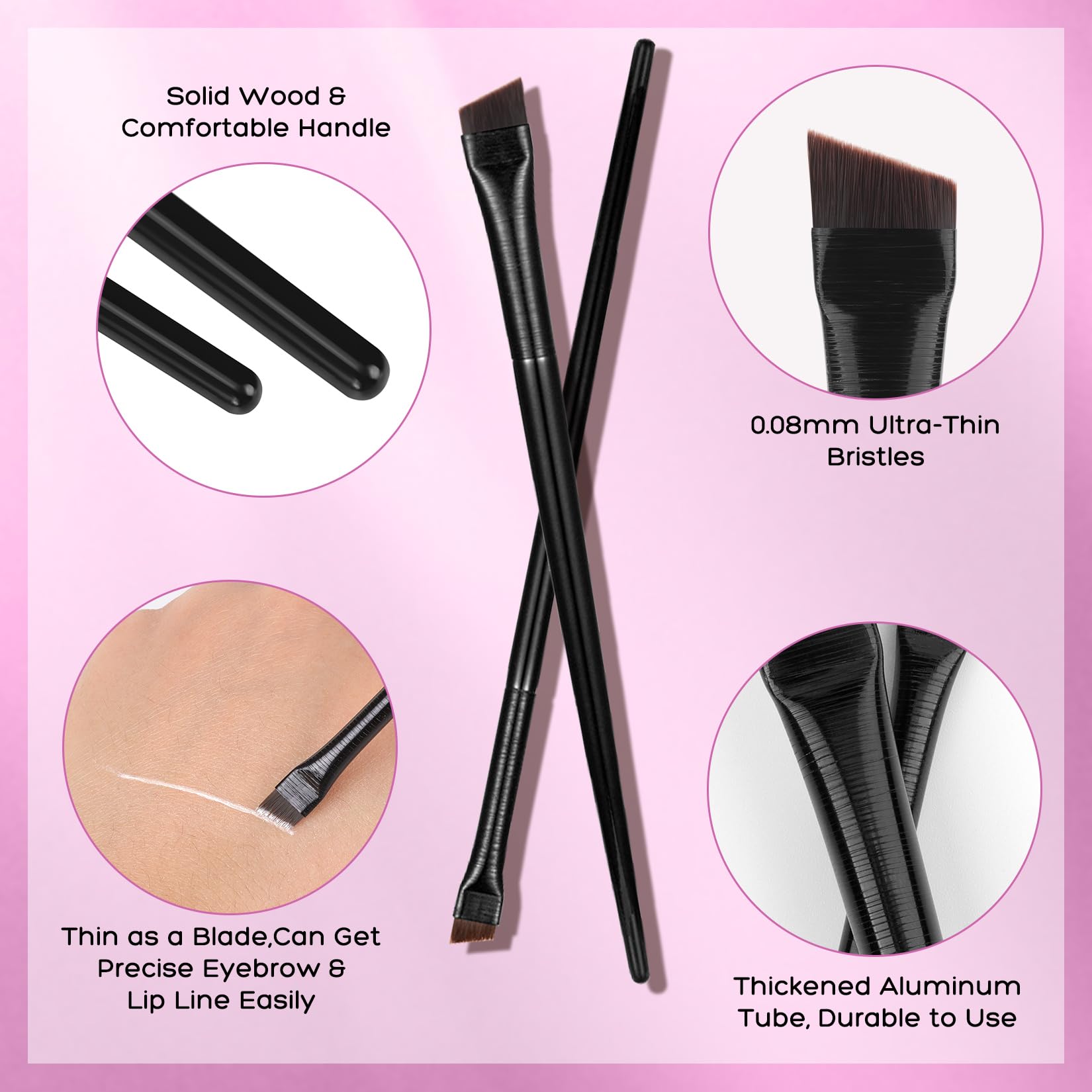 QUEEJOY professional brow brushes help sketch clean, precise shapes.