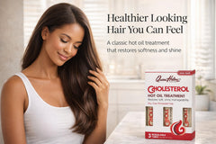 Queen Helene cholesterol hot oil tube opened for treatment application