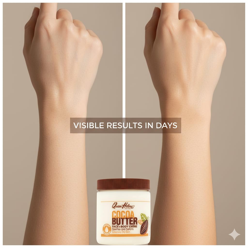 Queen Helene Cocoa Butter Creme on body to lock in hydration.
