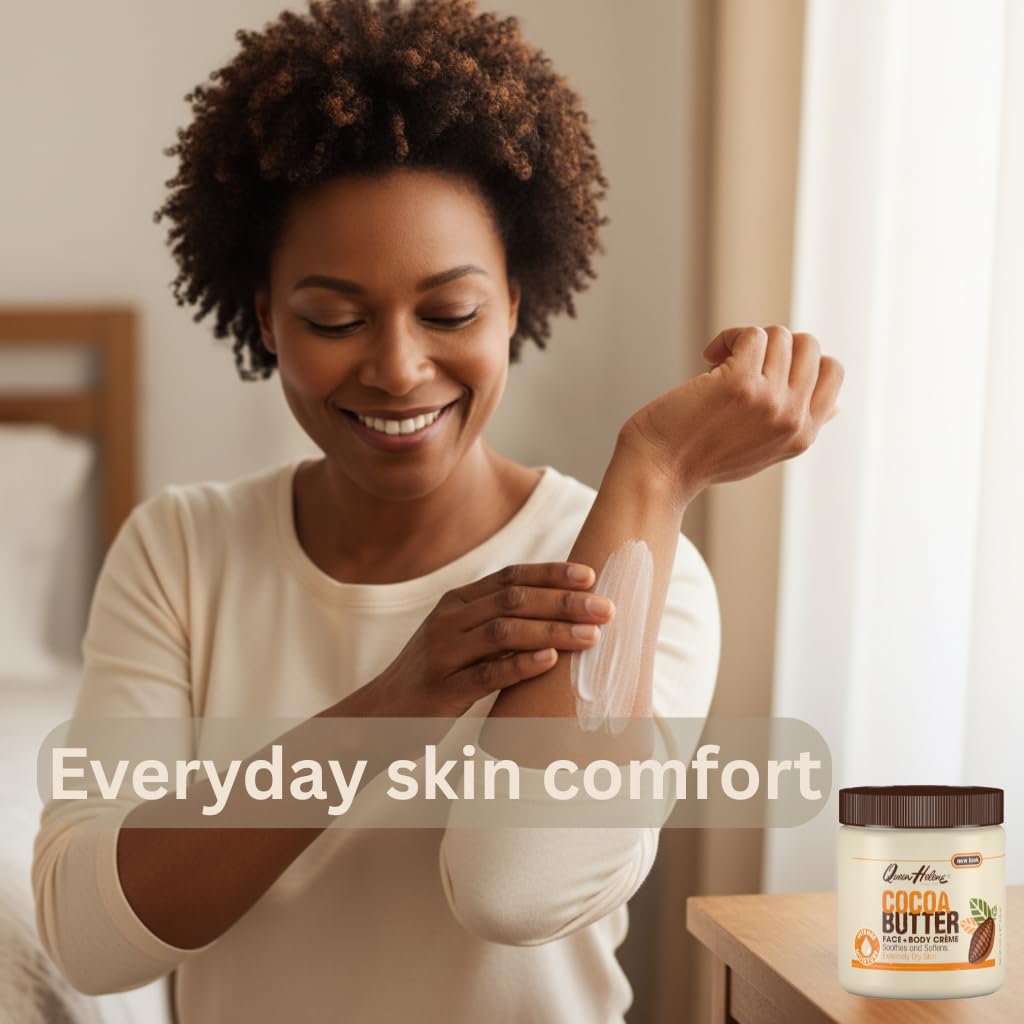 Queen Helene Cocoa Butter Creme top lid seal highlighting premium hydration.