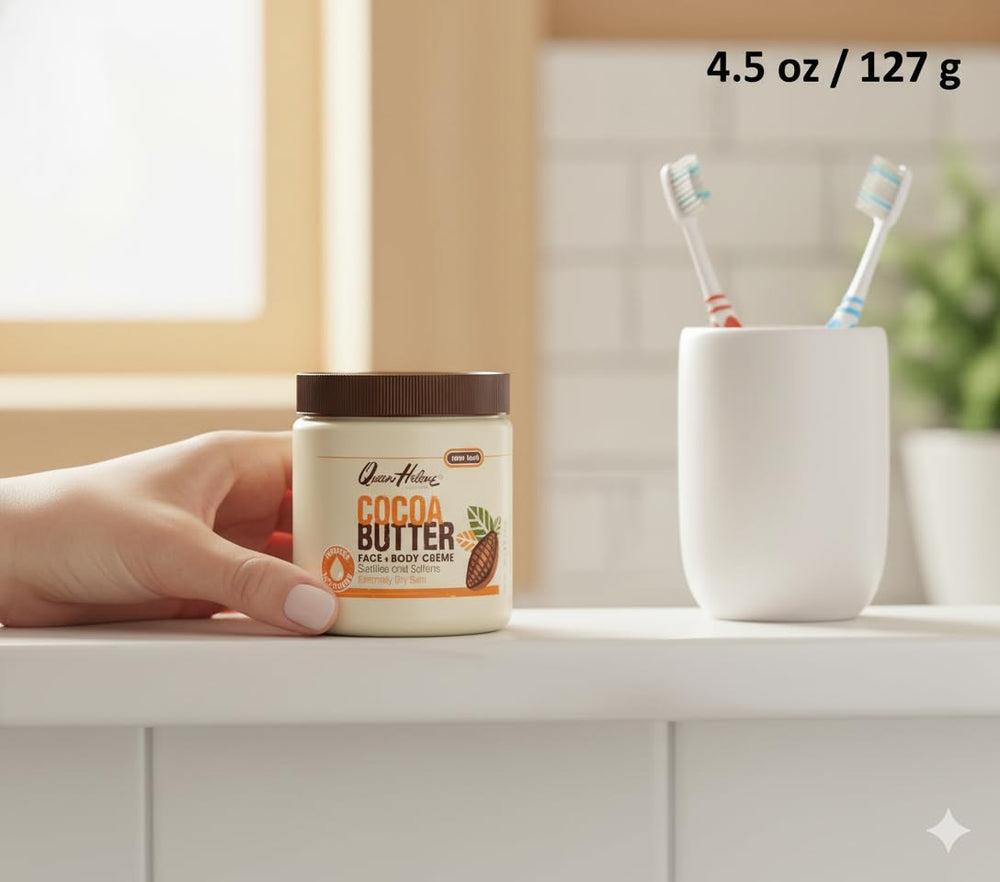 Close-up of Queen Helene Cocoa Butter Creme label and ingredients.