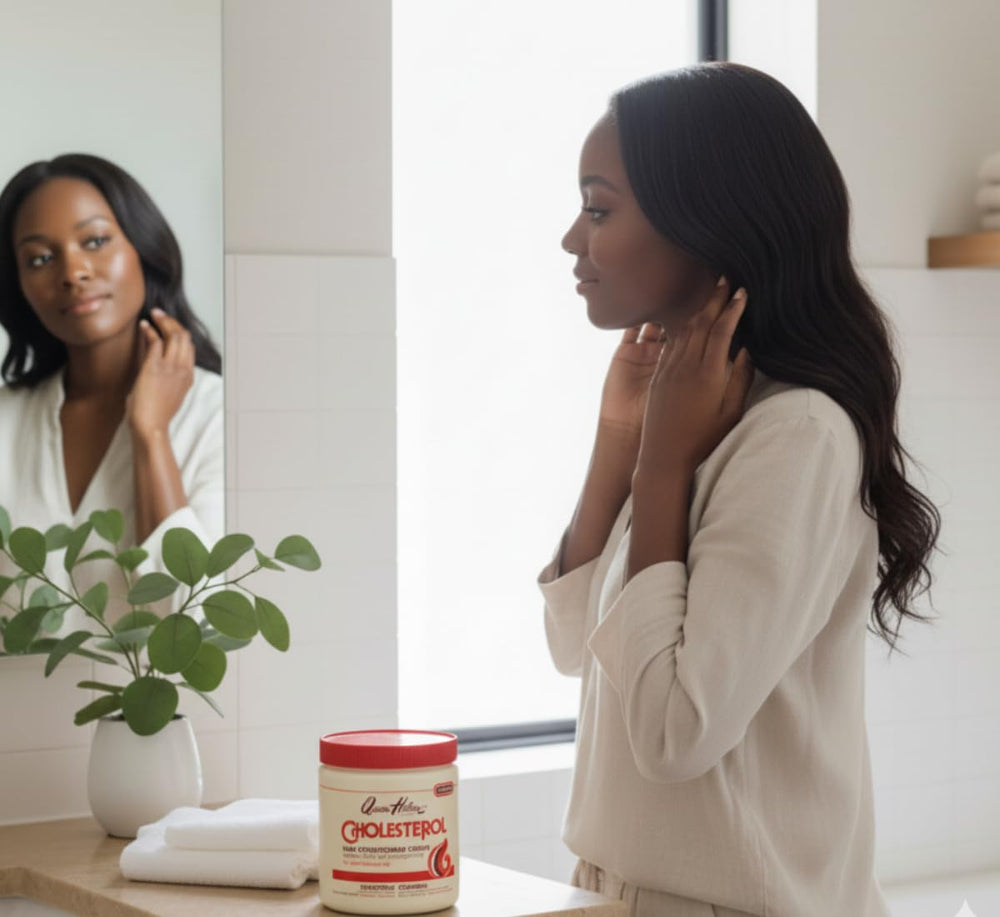 Queen Helene crema condicionadora de colesterol brillo revitalizado para cabello sano