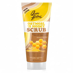 Queen Helene Gentle Oatmeal & Honey scrub jar close-up for comforting exfoliation and smooth skin.