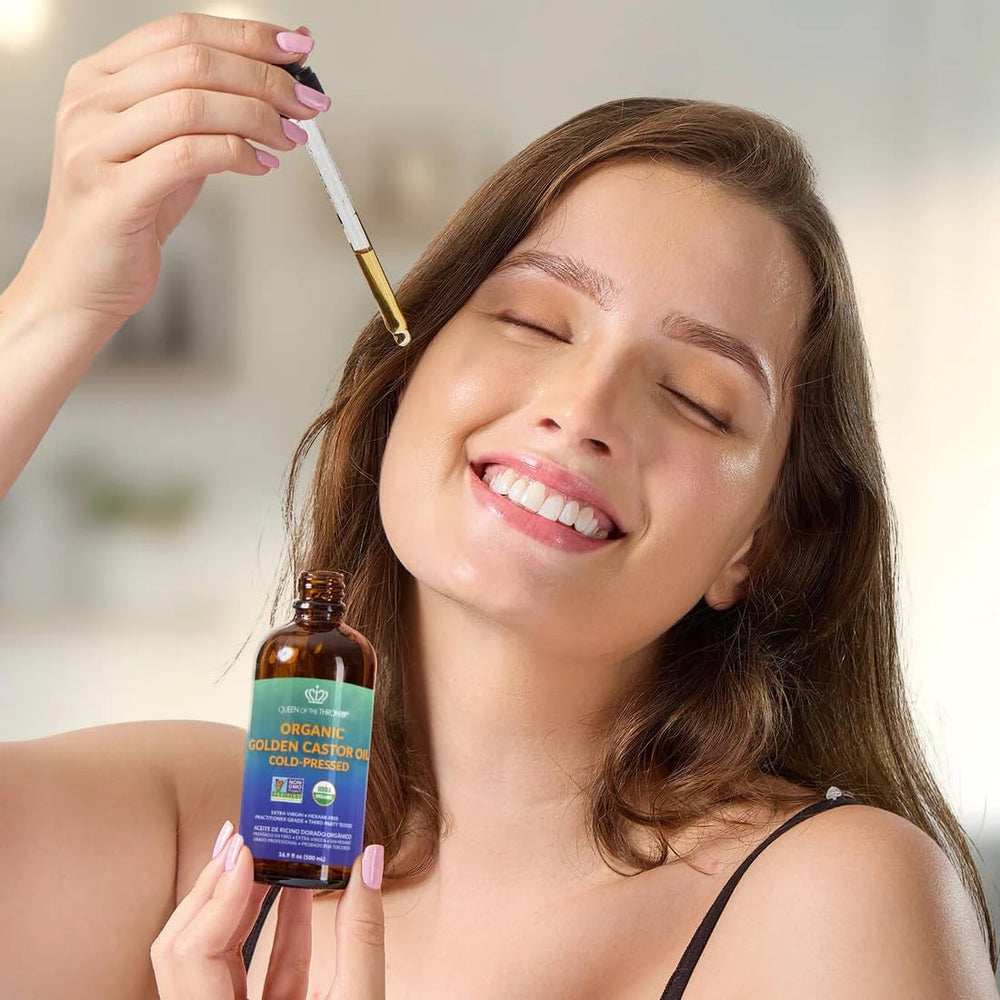 Queen of the Thrones Castor Oil as nighttime moisturizer for delicate areas