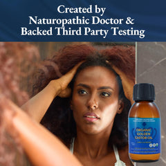 Queen of the Thrones Organic Golden Castor Oil used as a soothing massage oil.