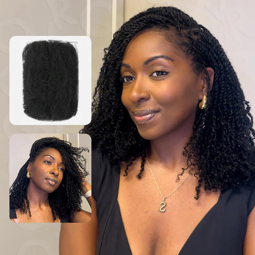QUEEN VIRGIN REMY QVR Afro kinky bulk hair for natural dreadlock extensions.