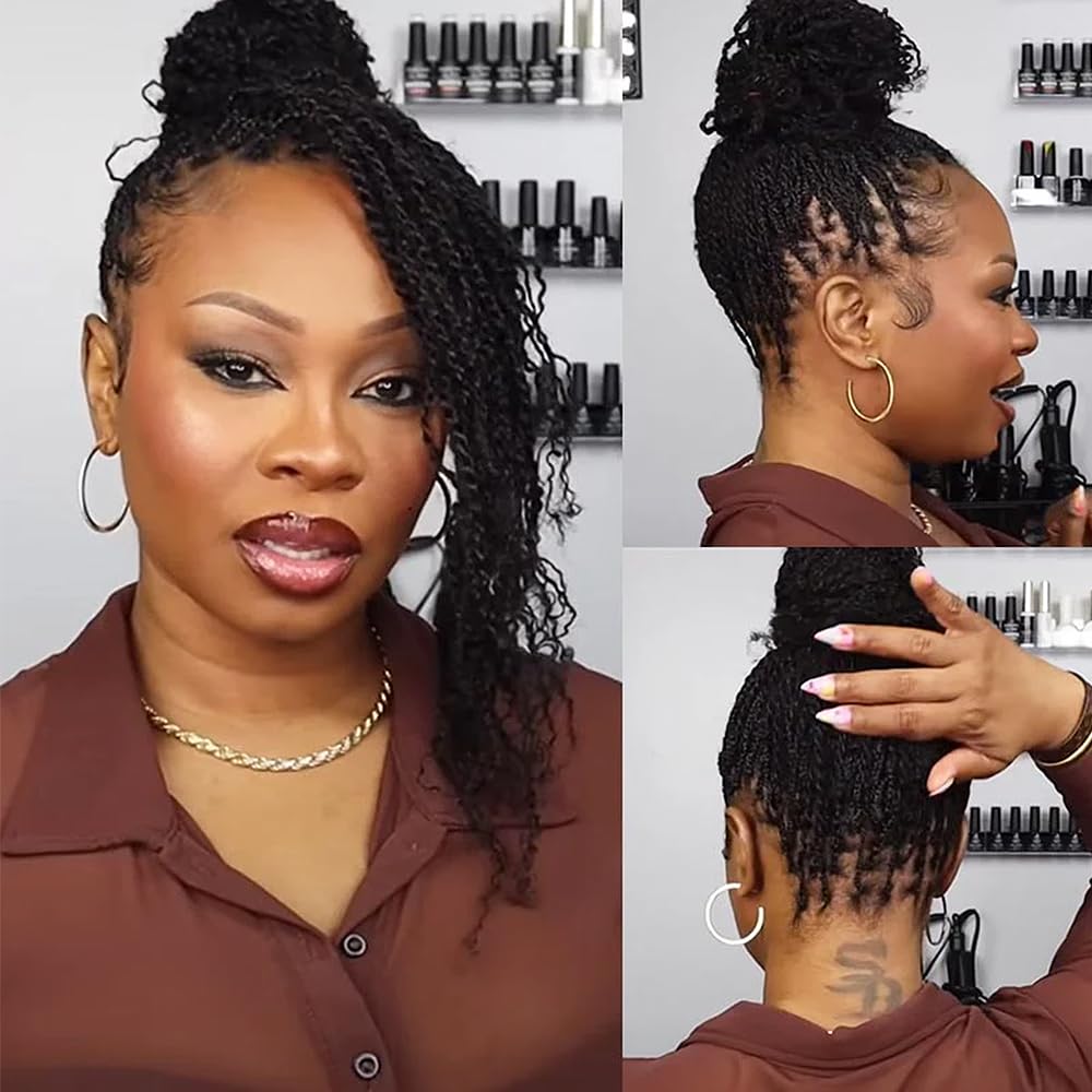 QUEEN VIRGIN REMY QVR Afro kinky 18in mini twist braiding adds quick styling options.