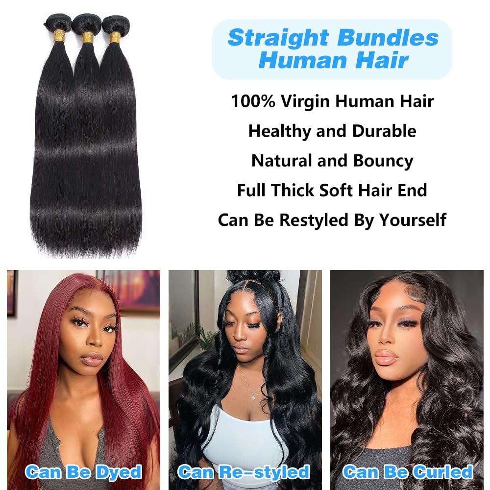 Queenset straight bundles 16in bundle stack shows thickness and bounce