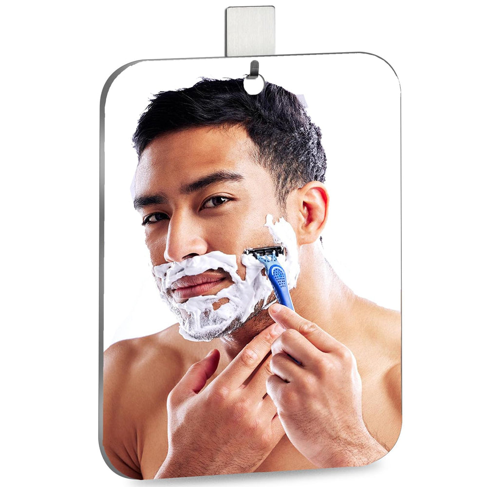 quegau shatterproof shower mirror 8x6 inch for clear shaving