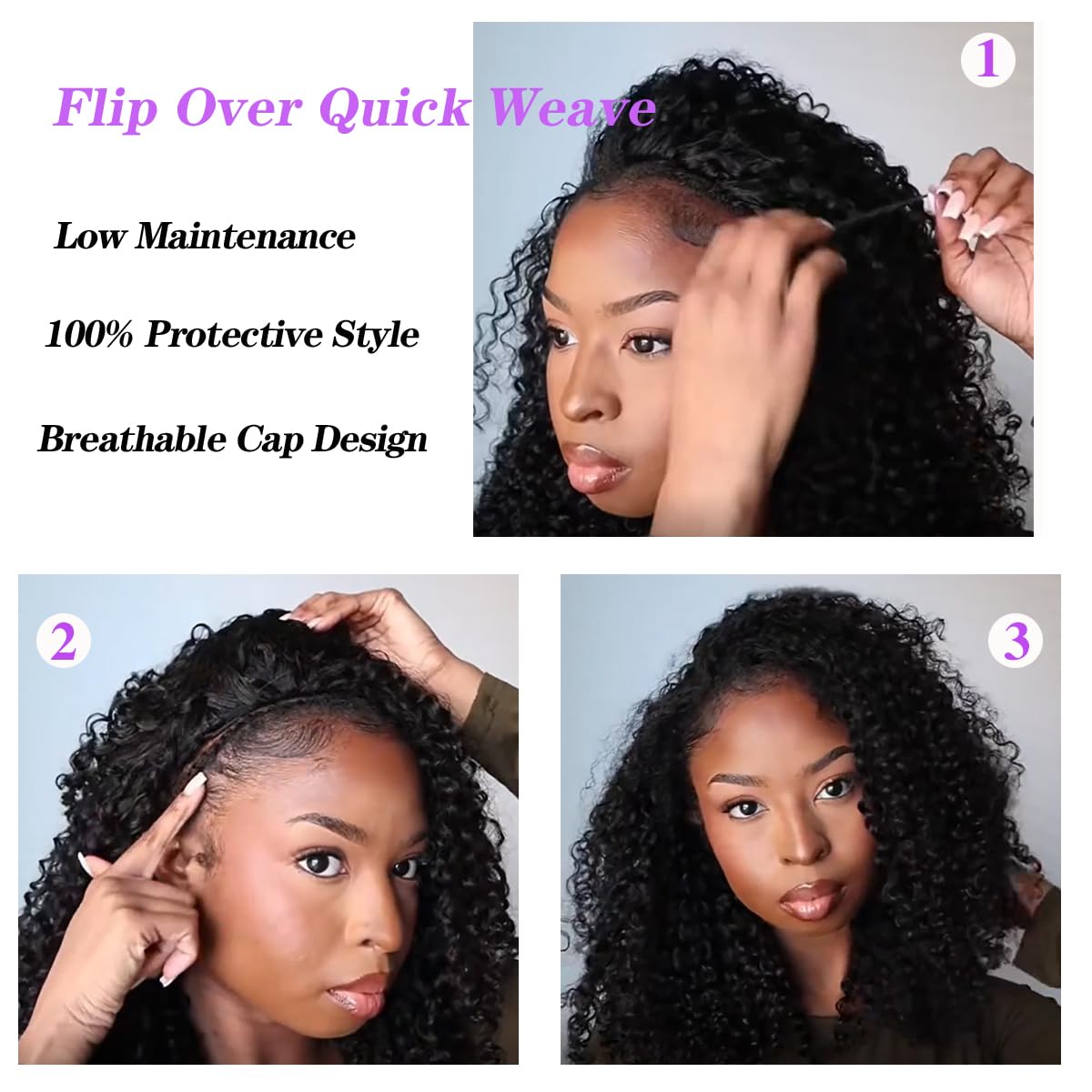 Querary seamless blending helps merge with short natural hair for a smooth transition.