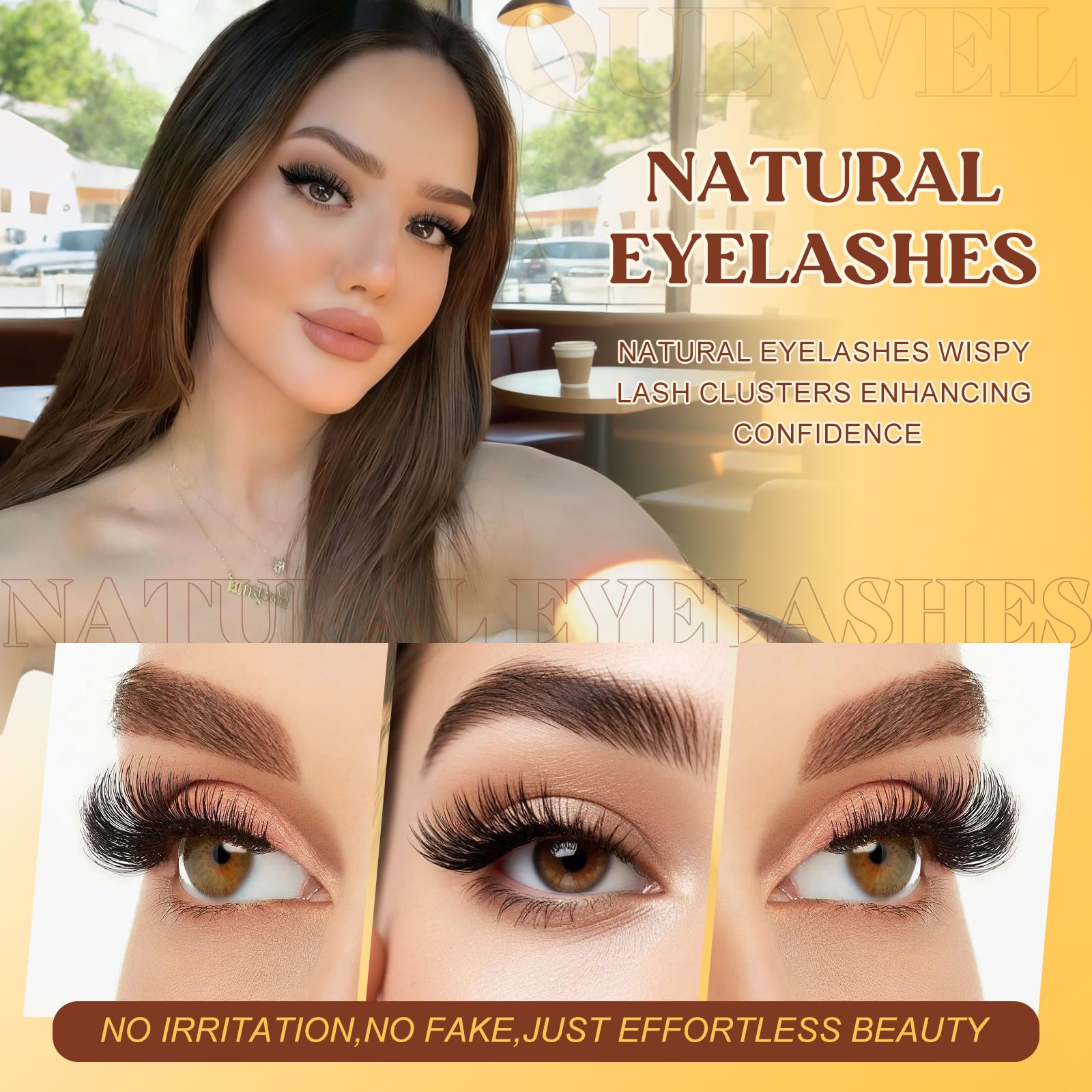 QUEWEL 40D density clusters closeup reveals balanced fullness for everyday looks
