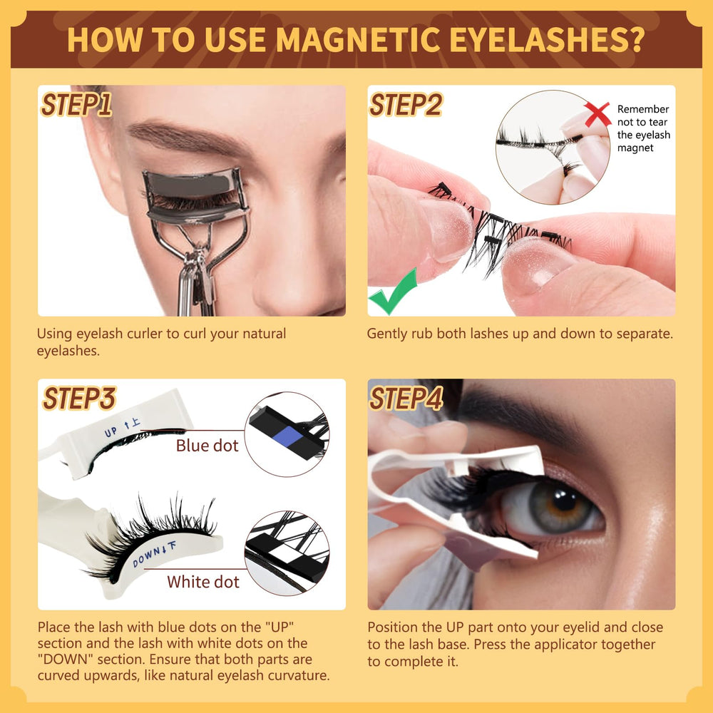 Beginner-friendly QUEWEL instructions guiding simple lash application