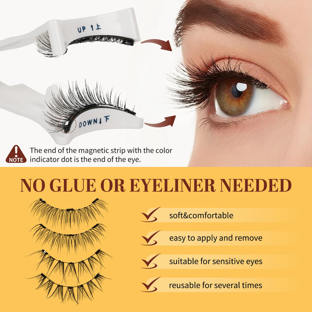 Cat-eye look with QUEWEL magnetic lashes for stylish daytime or night use