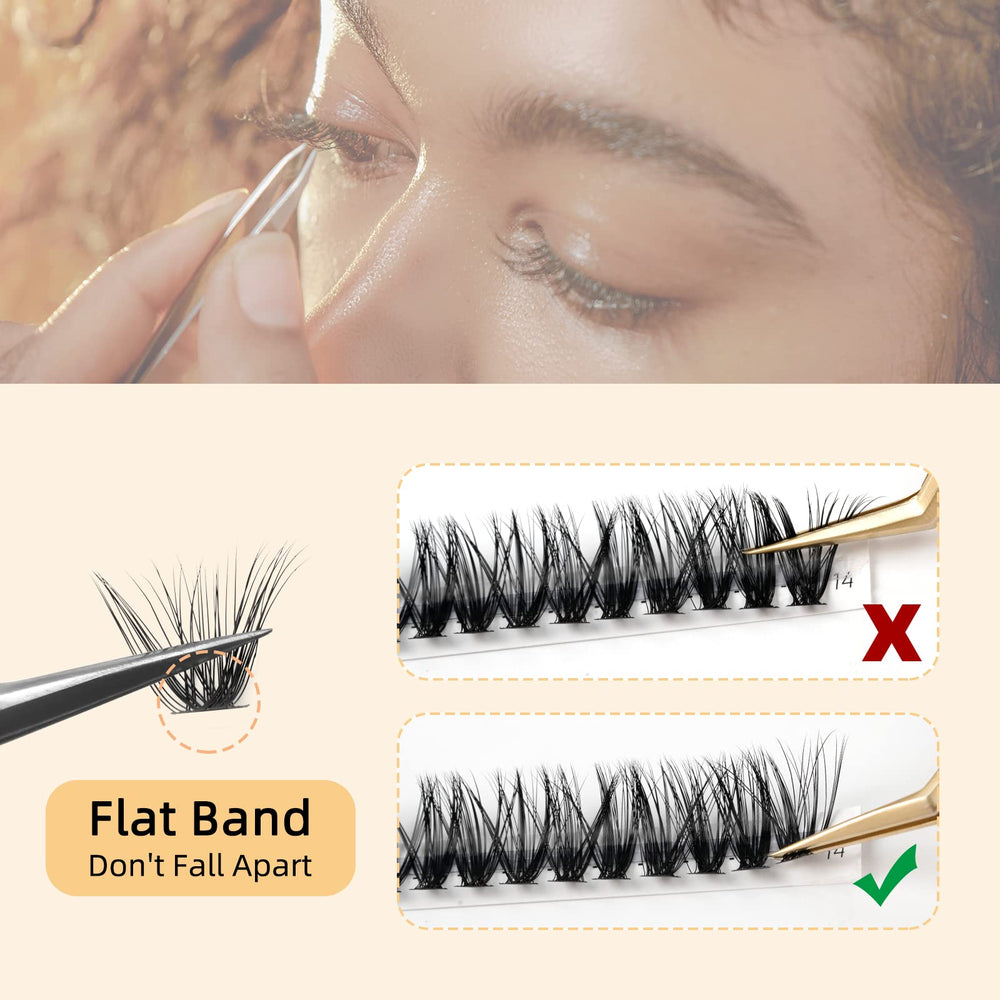 QUEWEL cluster lashes with C/D curl options for versatile styles.