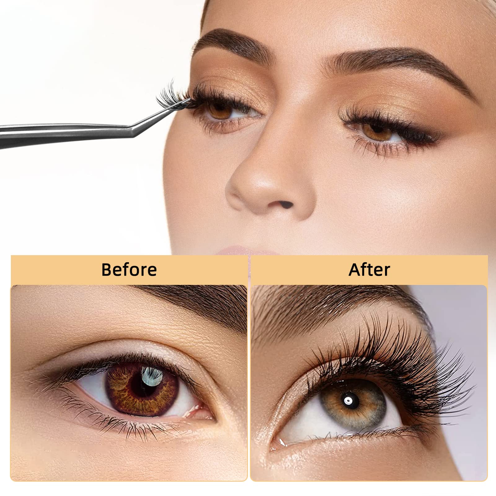 QUEWEL DIY lash clusters kit supports at-home styling.