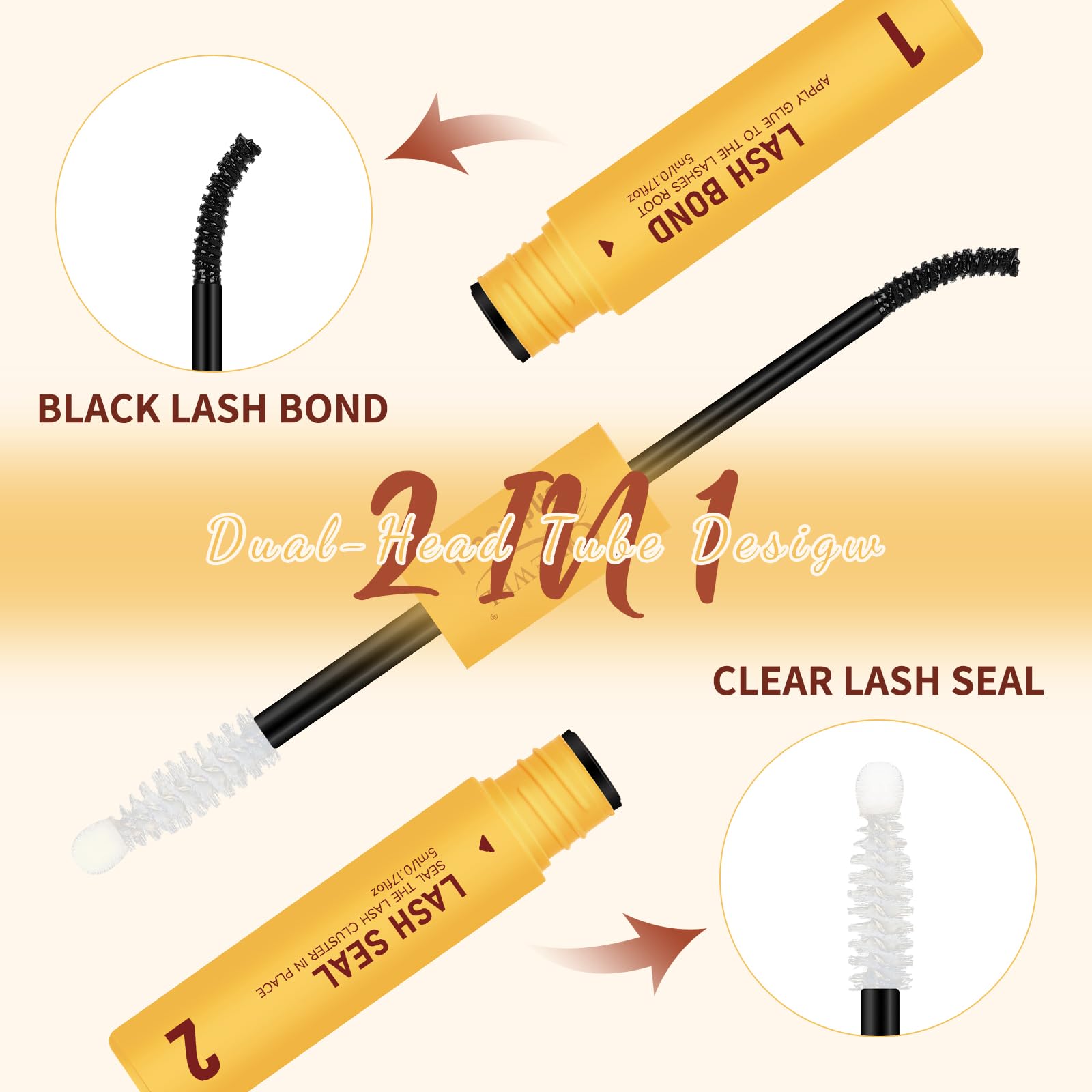 QUEWEL Lash Bond applicator tip for smooth, controlled lash cluster adhesion.