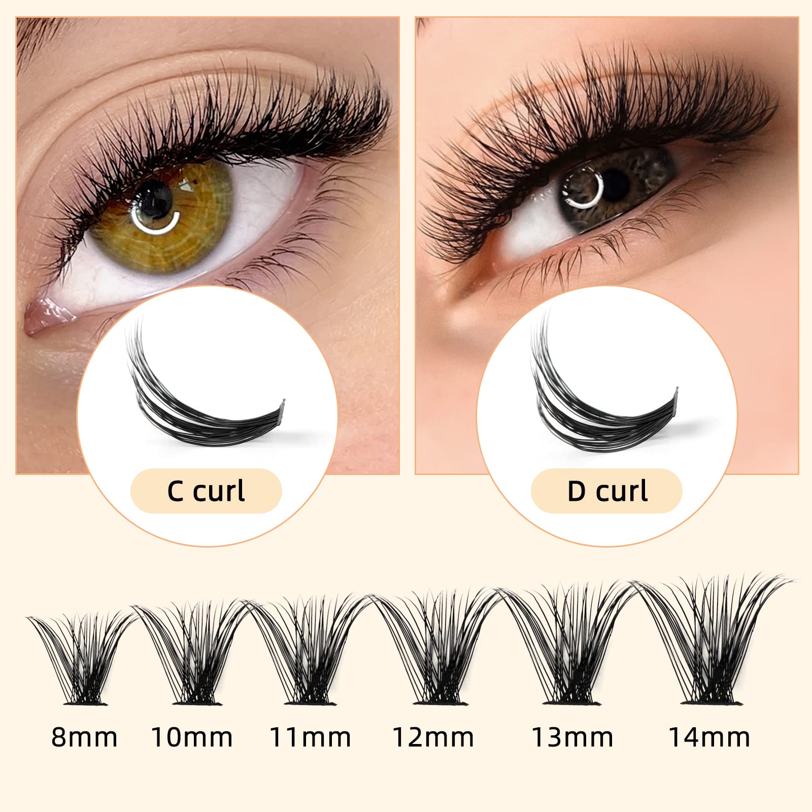 QUEWEL cluster lashes easy application for DIY extensions.