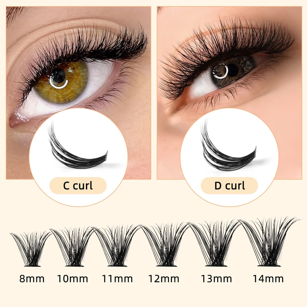 QUEWEL cluster lashes easy application for DIY extensions.