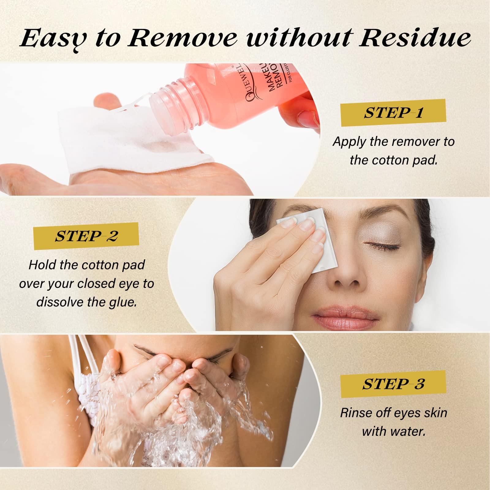 QUEWEL lash clusters glue black adhesive delivering natural-looking finish.