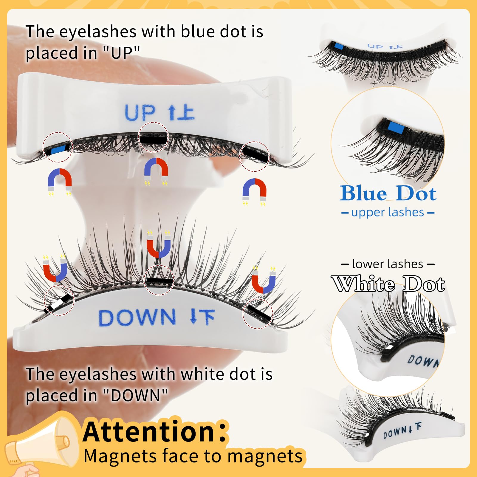 Close-up of QUEWEL magnetic applicator for precise lash placement