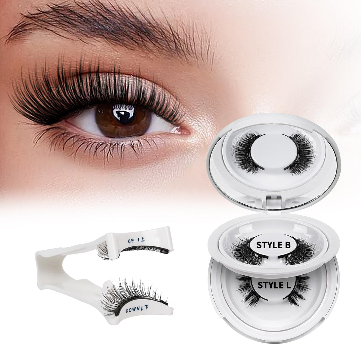 QUEWEL magnetic eyelashes kit pair with easy on-the-go application