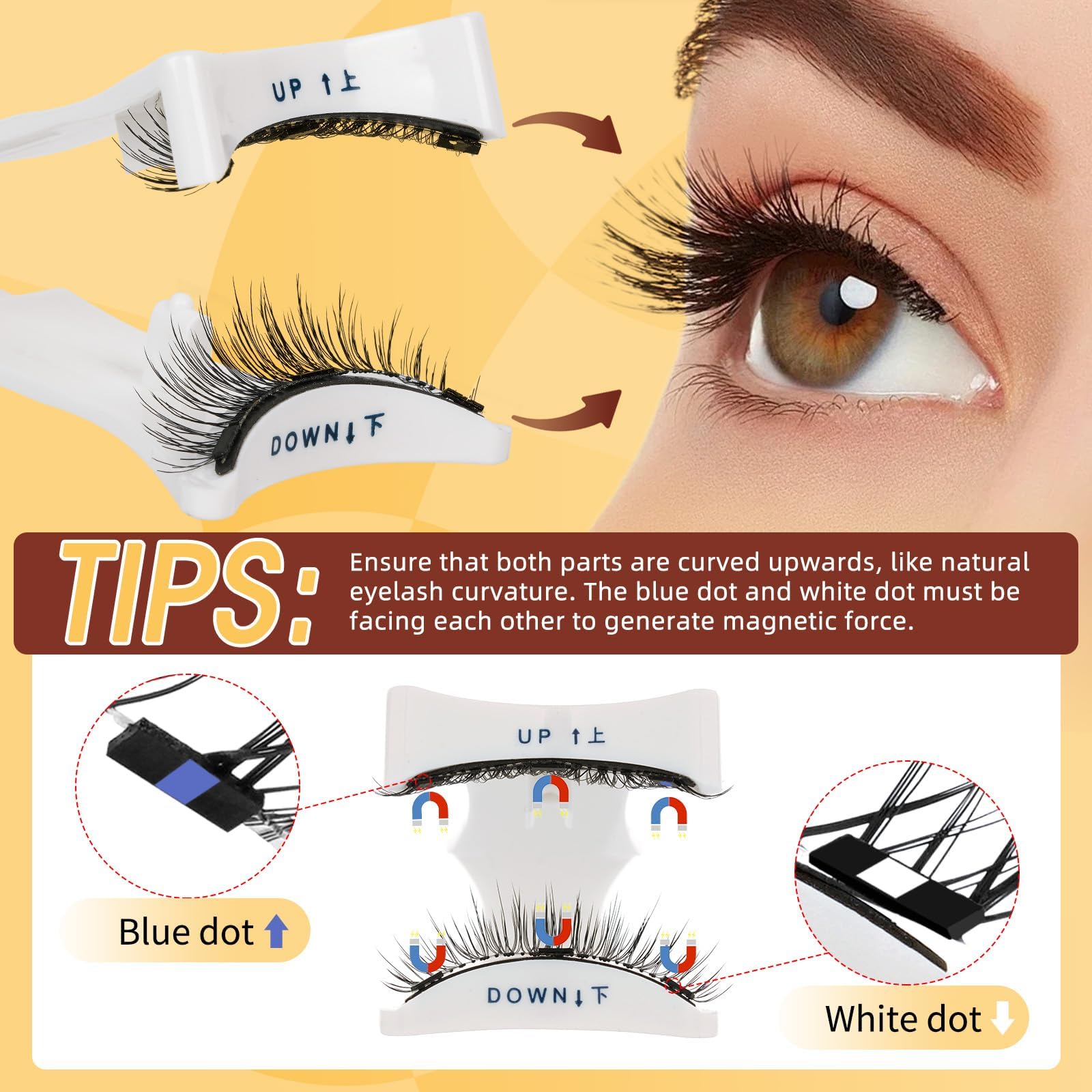 QUEWEL compact lash box with mirror for on-the-go touch-ups