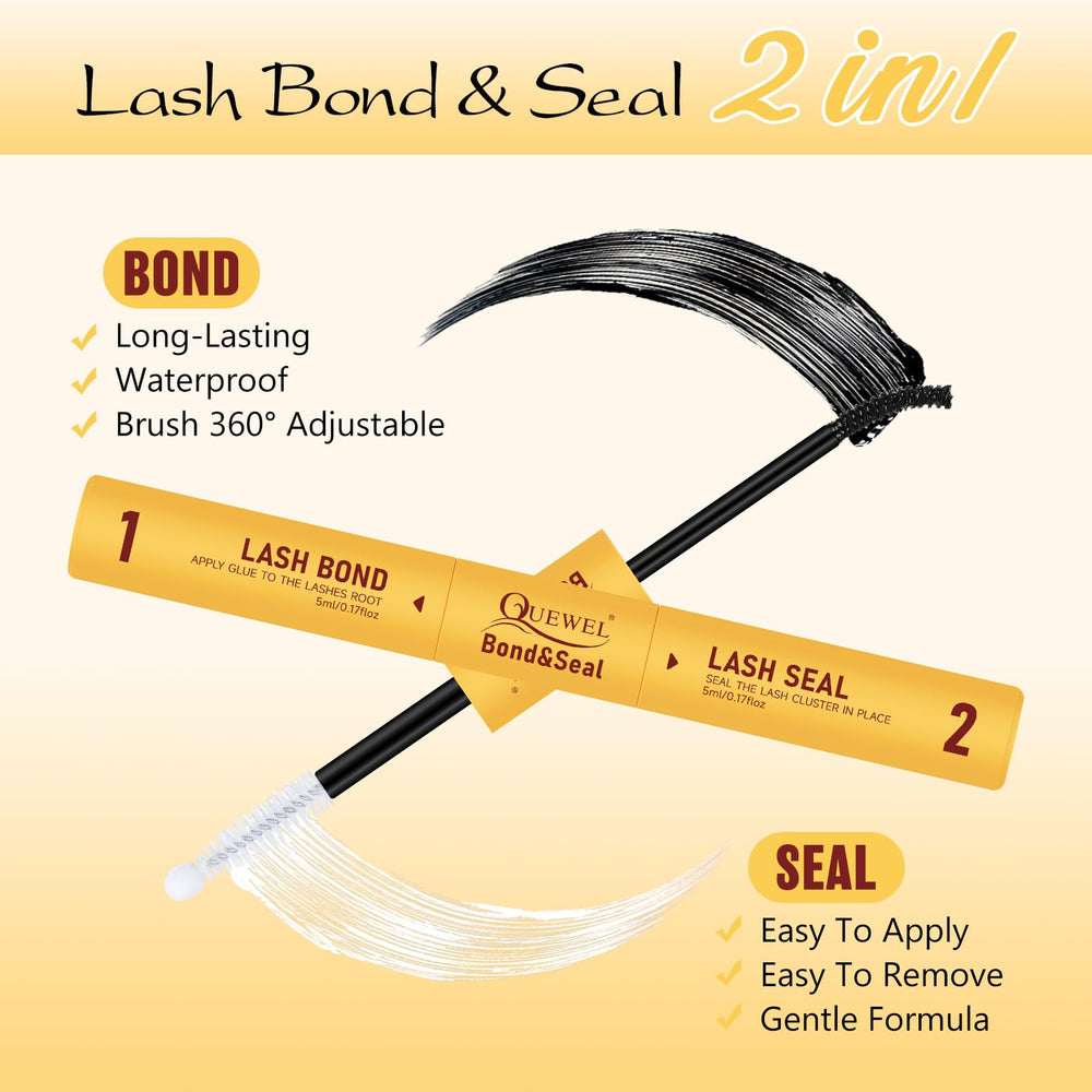 QUEWEL natural-look lash clusters offer comfortable wear all day.