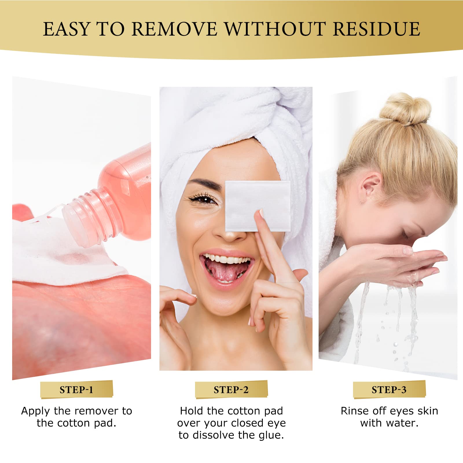 QUEWEL remover for lash glue, easy cleanup without residues.