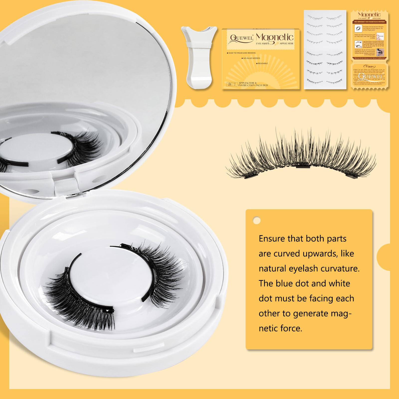 QUEWEL reusable lashes in a sustainable kit ready for multiple uses
