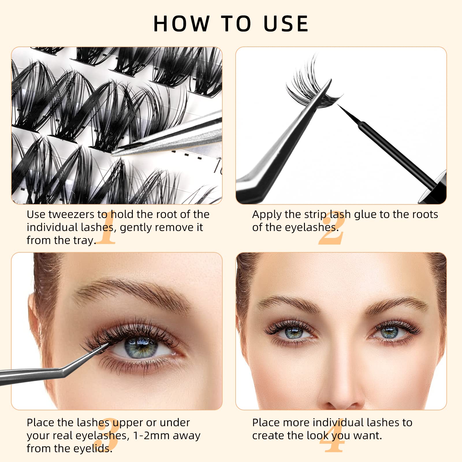 QUEWEL lashes use soft lightweight materials for comfortable wear.