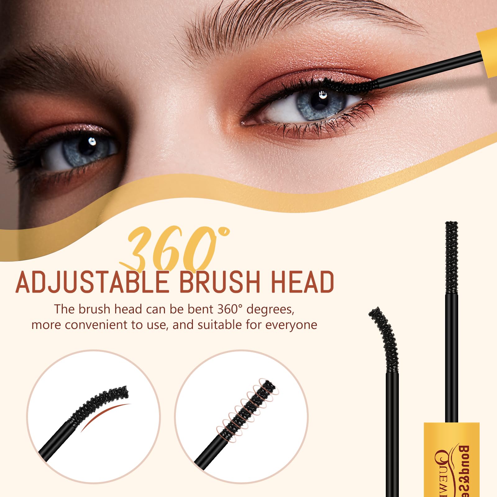 QUEWEL upgraded brush head locks lashes in place quickly.