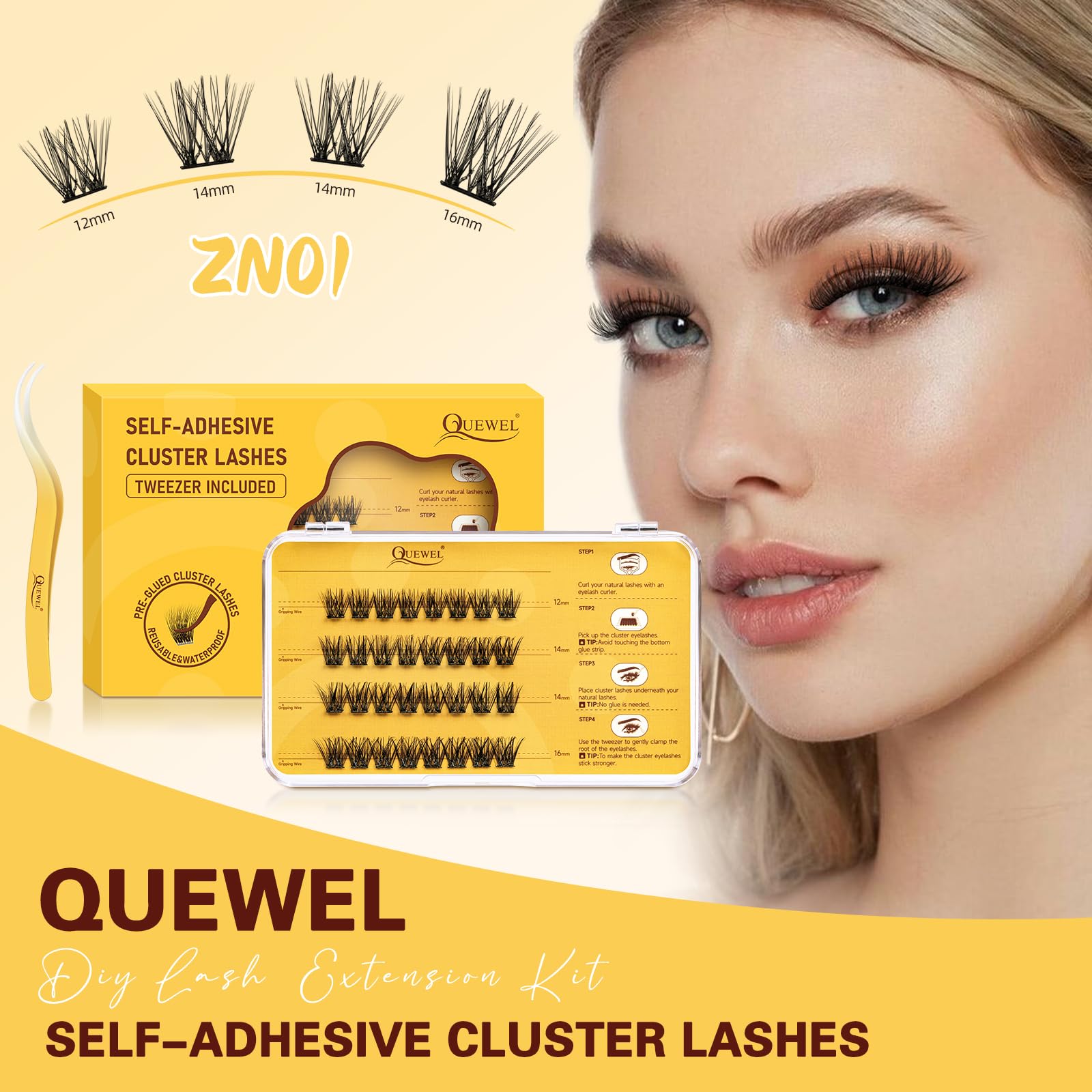 QUEWEL Zn-01 beginner-friendly kit makes DIY lash extensions quick.