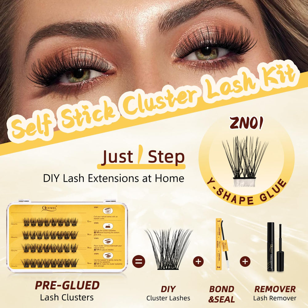 QUEWEL Zn-01 no-glue lashes enable simple removal with no remover.