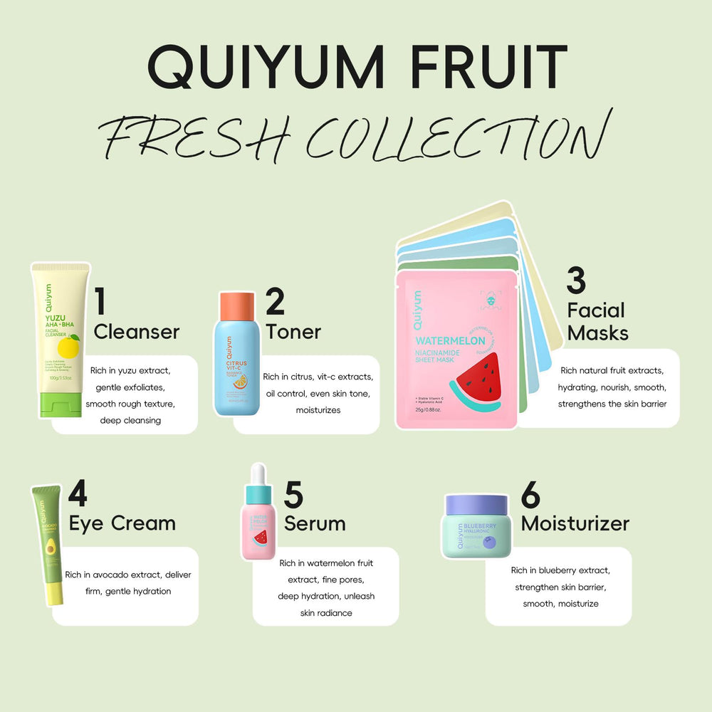 QUIYUM Citrus Vitamin C Toner bottle helps balance oil and moisturize