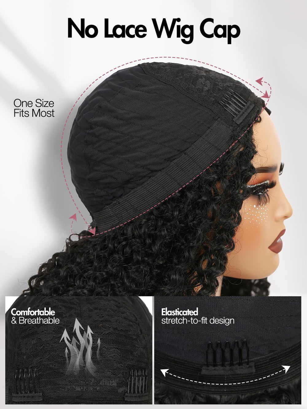 Quickwig 16-inch length on model for size reference