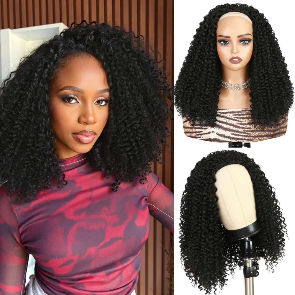 Quickwig Curly Half Wig Water Wave 16-inch close-up for seamless blend with natural hair
