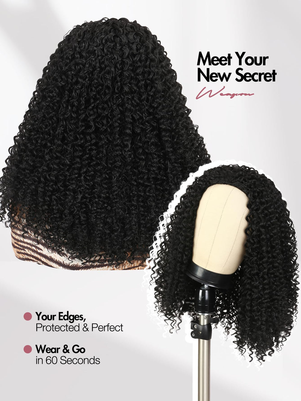 Quickwig kinky curly texture to blend with natural Black hair